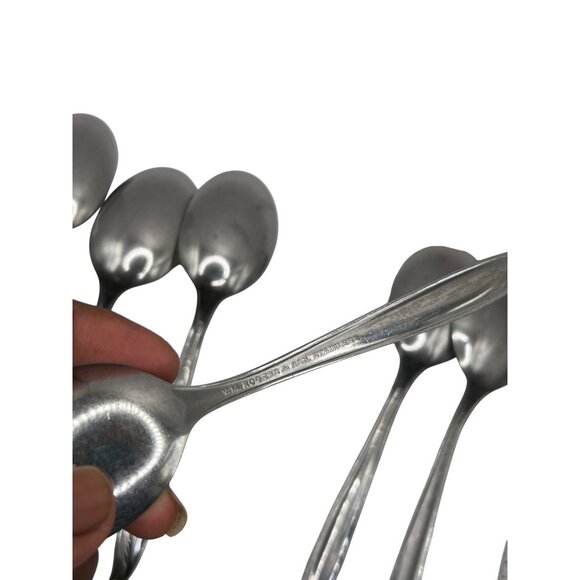 Set Of 6 Table spoons Bermuda Stainless Glossy WM Rogers & Son Vintage 1970-1980 - Picture 4 of 4